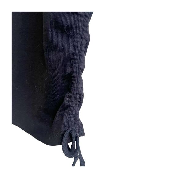 Outrageous Fortune NWT Ruched Side Ties Black Crop Top Tee Size 8 Minimalist - Picture 6 of 9